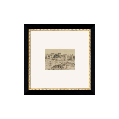 Tuscan Village Framed Antique Art: 11x11