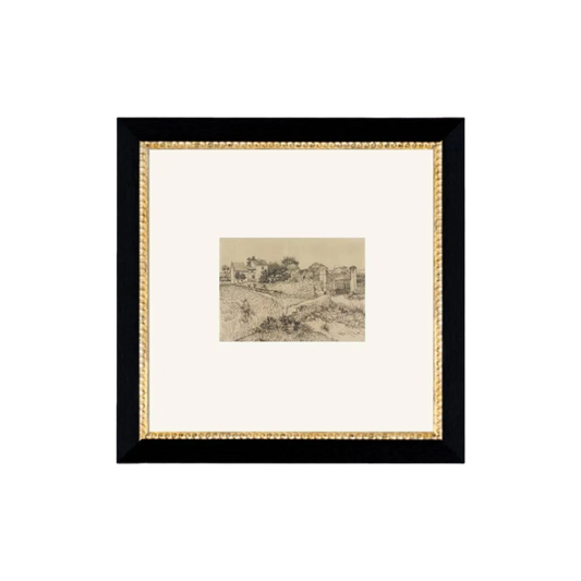 Tuscan Village Framed Antique Art: 11x11