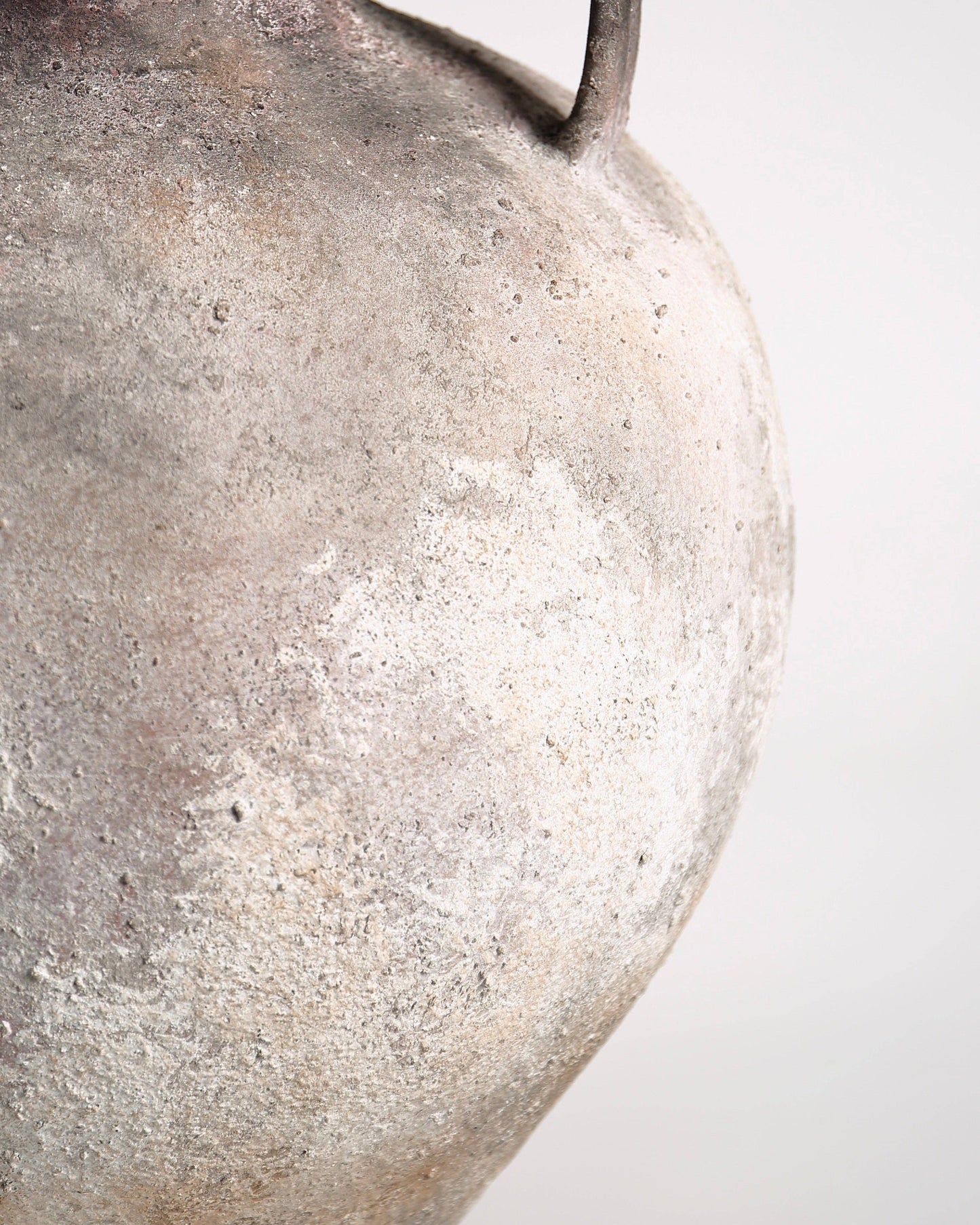 Lucero Textured Stone Vase - White Rustic Contemporary 21.6H