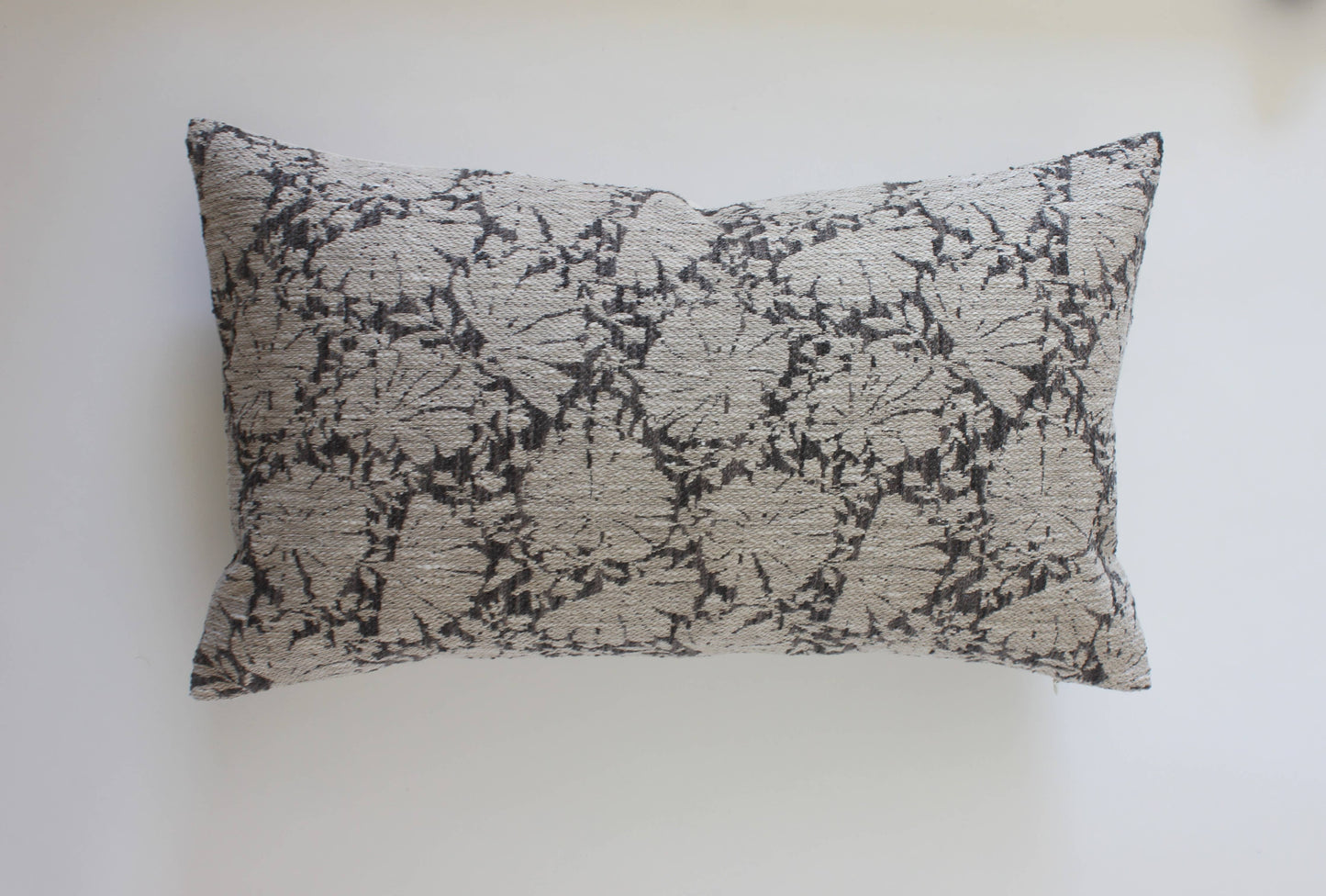 Charcoal Floral Lumbar Pillow Cover, Gray Pillow | Charlotte: 20x20