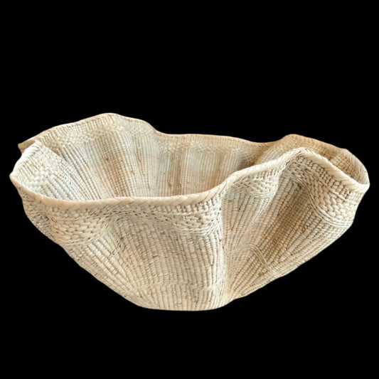 Dramatic Rippled Palm Leaf Dancing Basket: Large