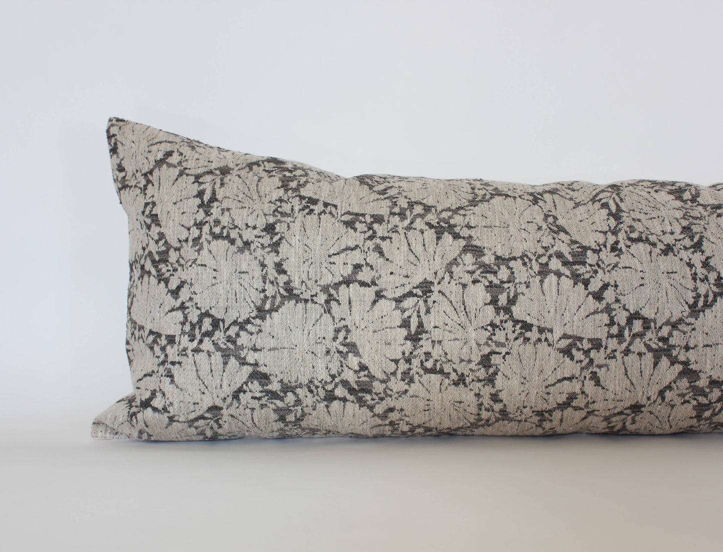 Charcoal Floral Lumbar Pillow Cover, Gray Pillow | Charlotte: 20x20