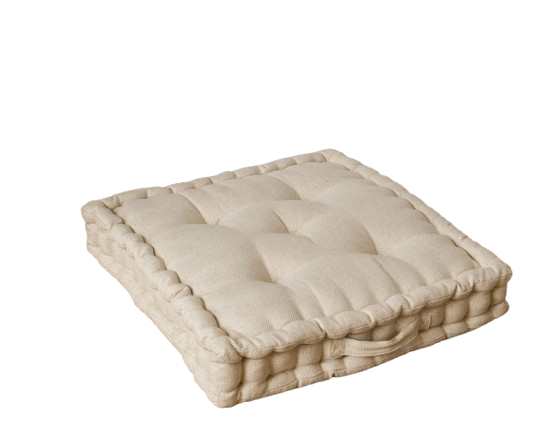 Cream Tufted Floor Cushion