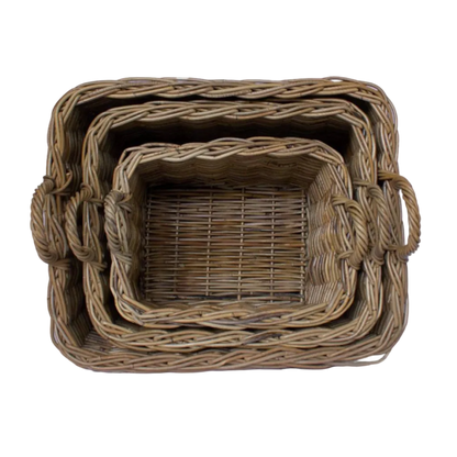 Rattan Rectangle Storage Basket | Medium