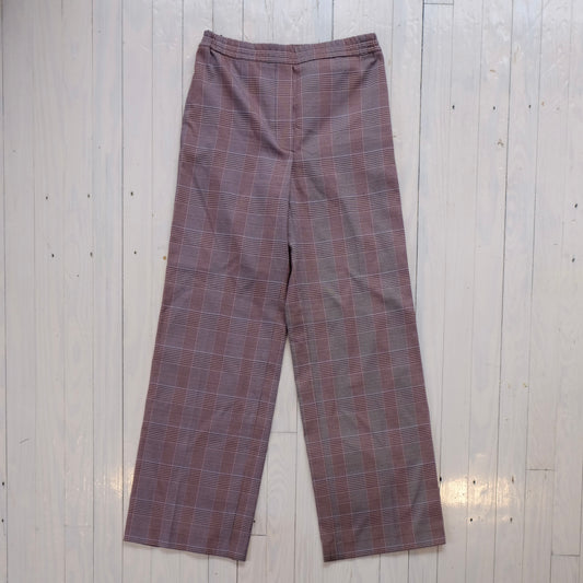 vintage acne studios grey and red plaid wide leg high rise pants