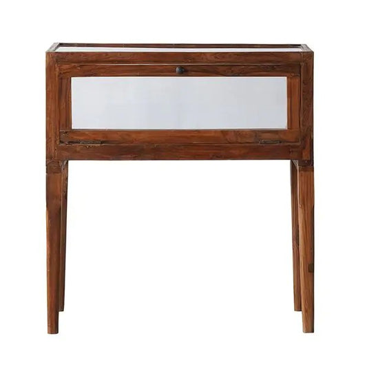 Vintage Teak Shop Glass Display Case