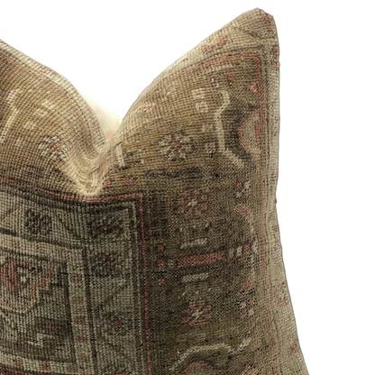 detail view of persian rug bohemian pillow