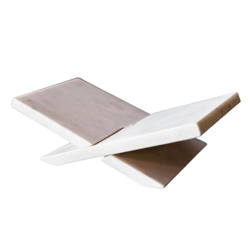 modern minimalist white marble book stand