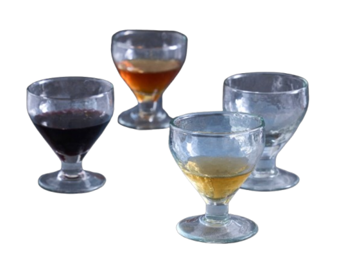 Pebbled Footed Glasses - Set of 4